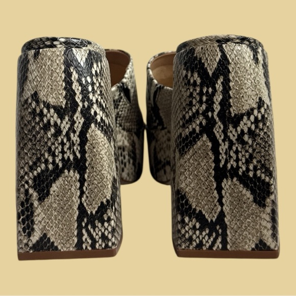 Schultz Sexy Mule Sandals High Chunky 5.5” Platform Heel Square Toe Size 8.5 - Picture 5 of 10